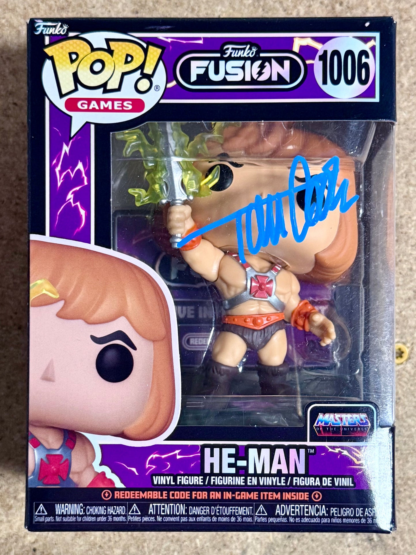 Tom Cook Signed He-Man Masters Of The Universe Funko Pop! #1006 With JSA COA Mustang Comics