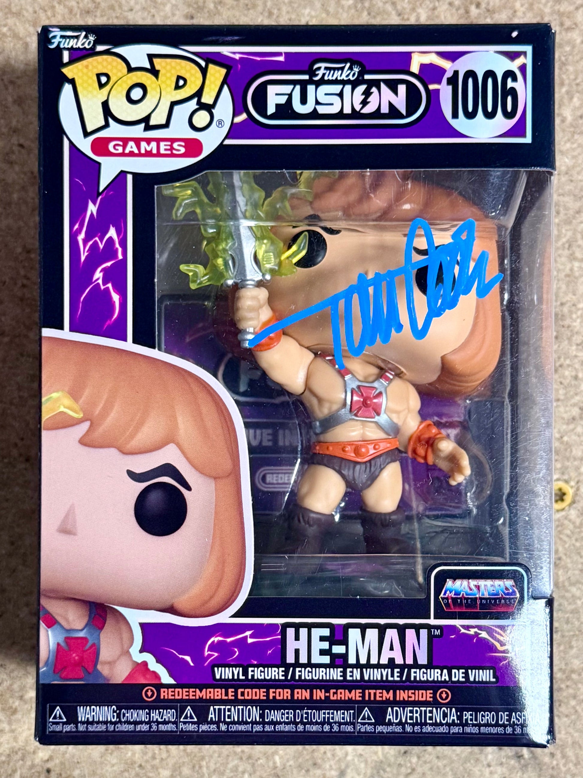 Tom Cook Signed He-Man Masters Of The Universe Funko Pop! #1006 With JSA COA Mustang Comics