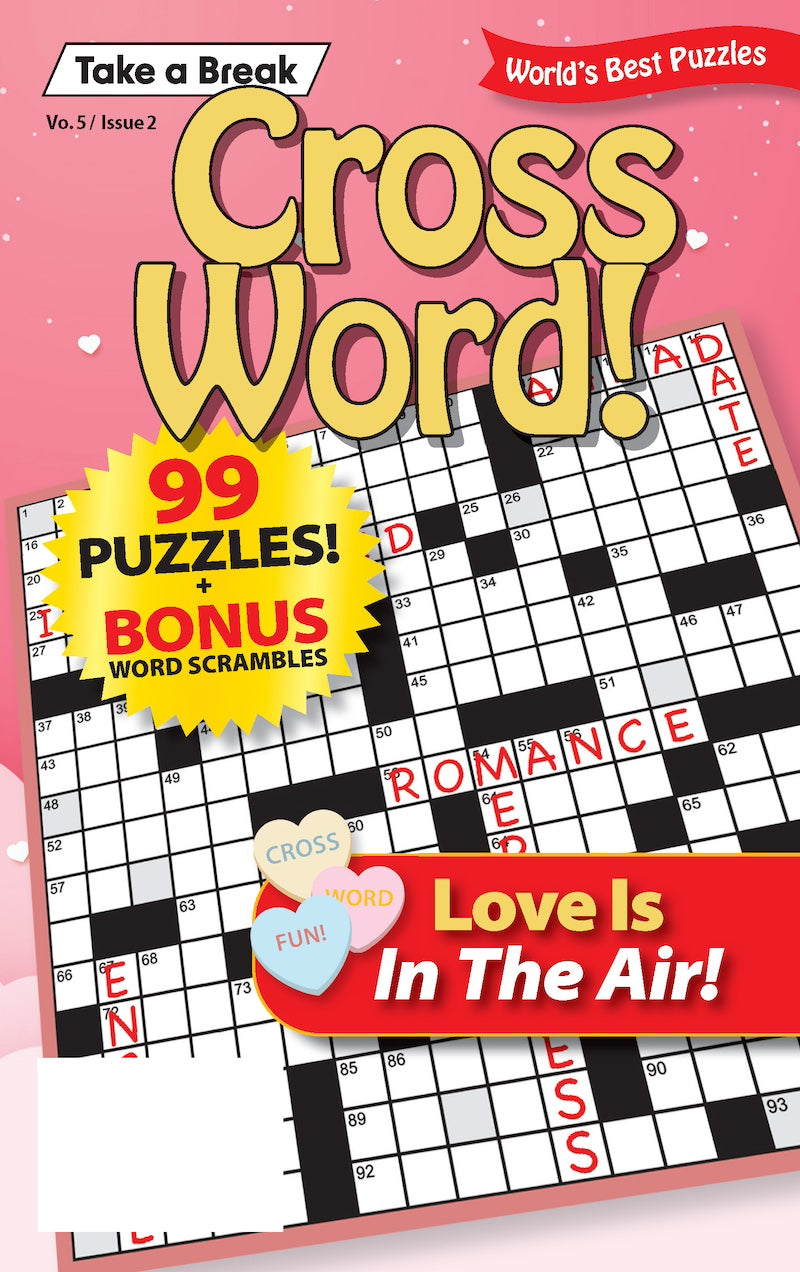 Cross Word - Love Is In The Air Vol. 5 Issue 2: 99+ Puzzles & Bonus Word Scrambles, Valentine's Day, Romance, Gift Idea, Unwind, Relax, Boost Brain Power, De-Stress, Self-Care, Unplug, All Ages & Fun! Magazine Shop US