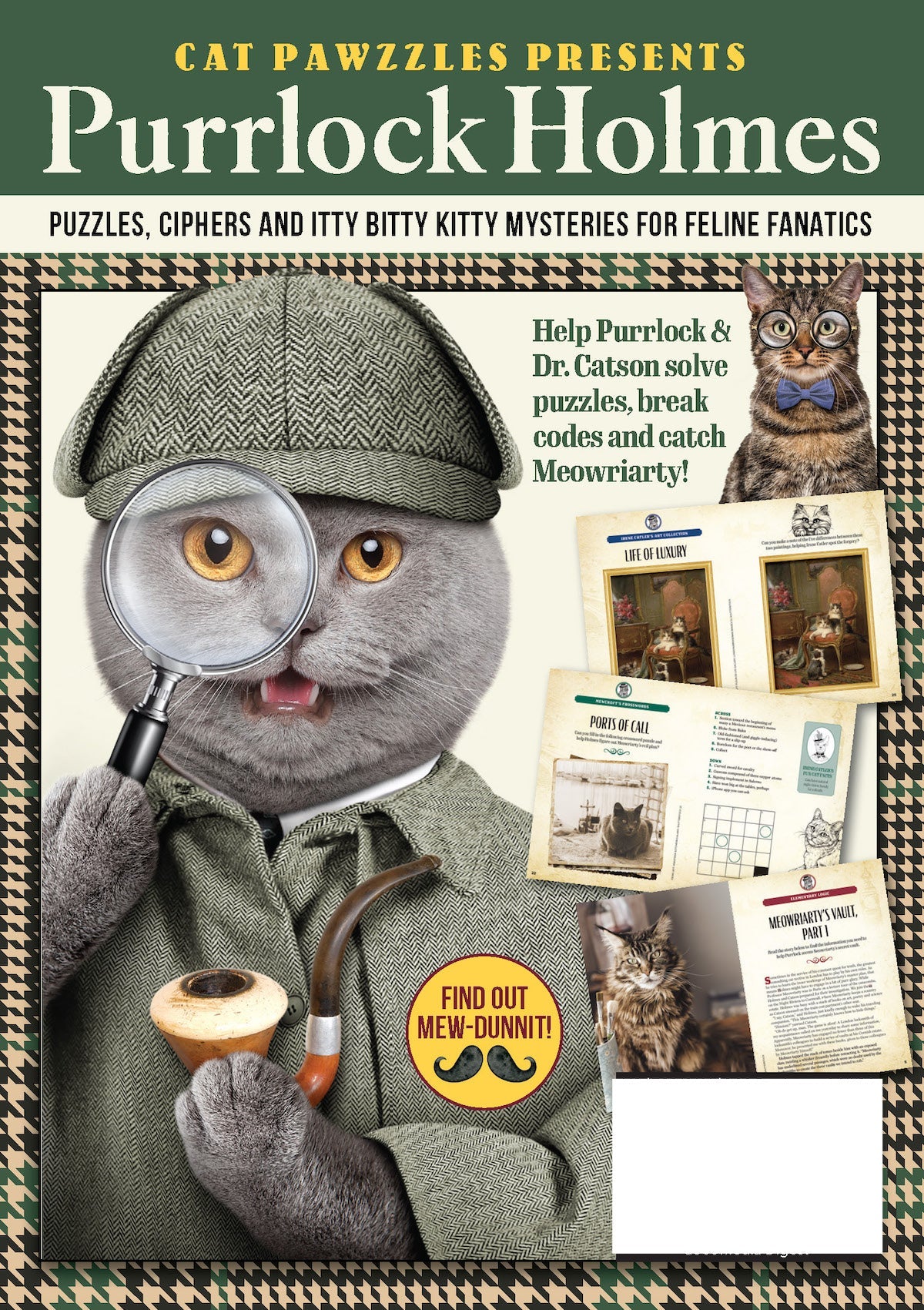 Cat Pawzzles - Purrlock Holmes V2: Solve Puzzles, Ciphers, Kitty Mysteries, Clues, Crosswords, Hidden Letters, Rhymes, Spot The Difference, Boost Deductive Reasoning, De-Stress & Catch Meowriarty! Magazine Shop US
