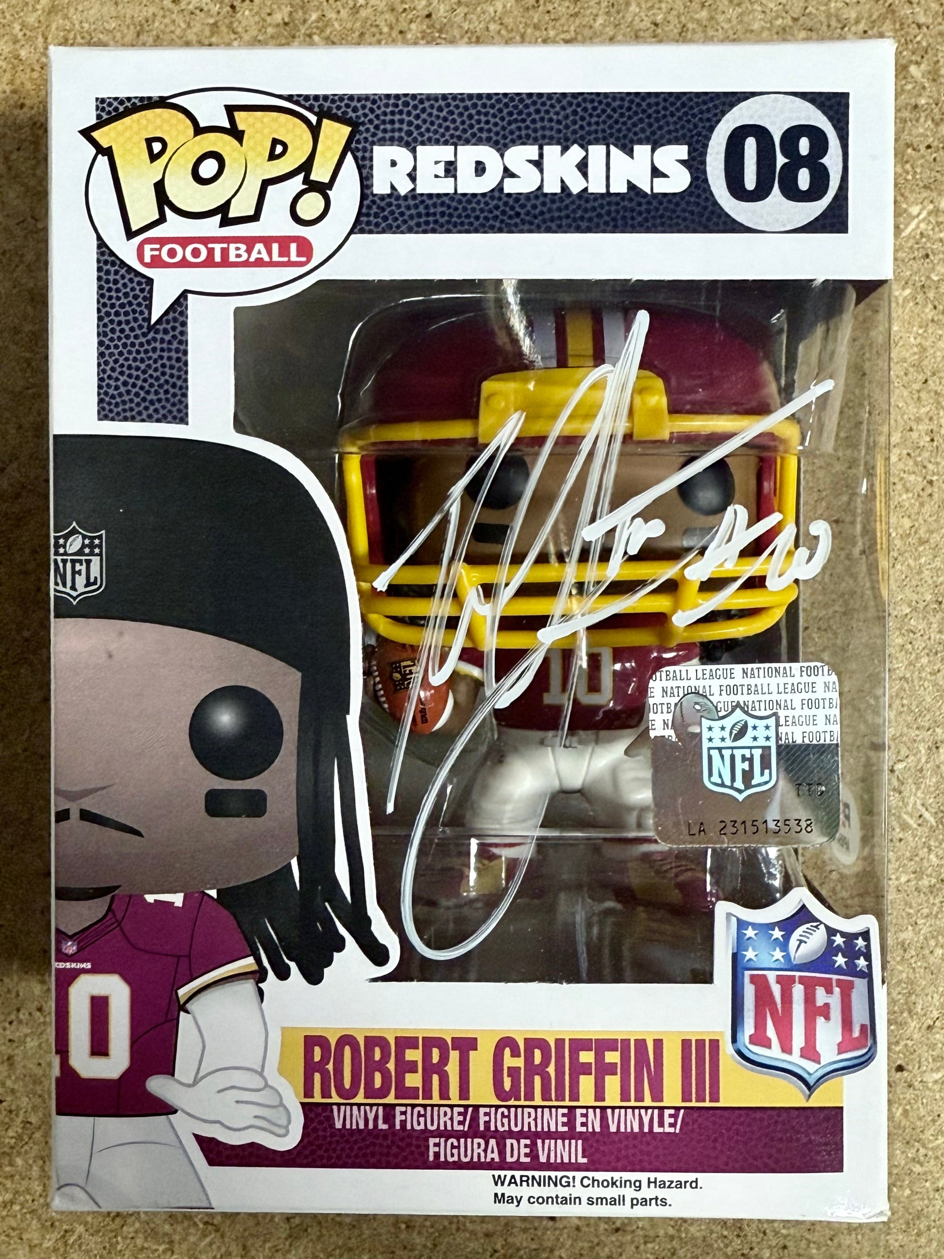 Robert Griffin III (RG3) Signed NFL Washington Redskins Retired Funko Pop! #08 With JSA COA Mustang Comics
