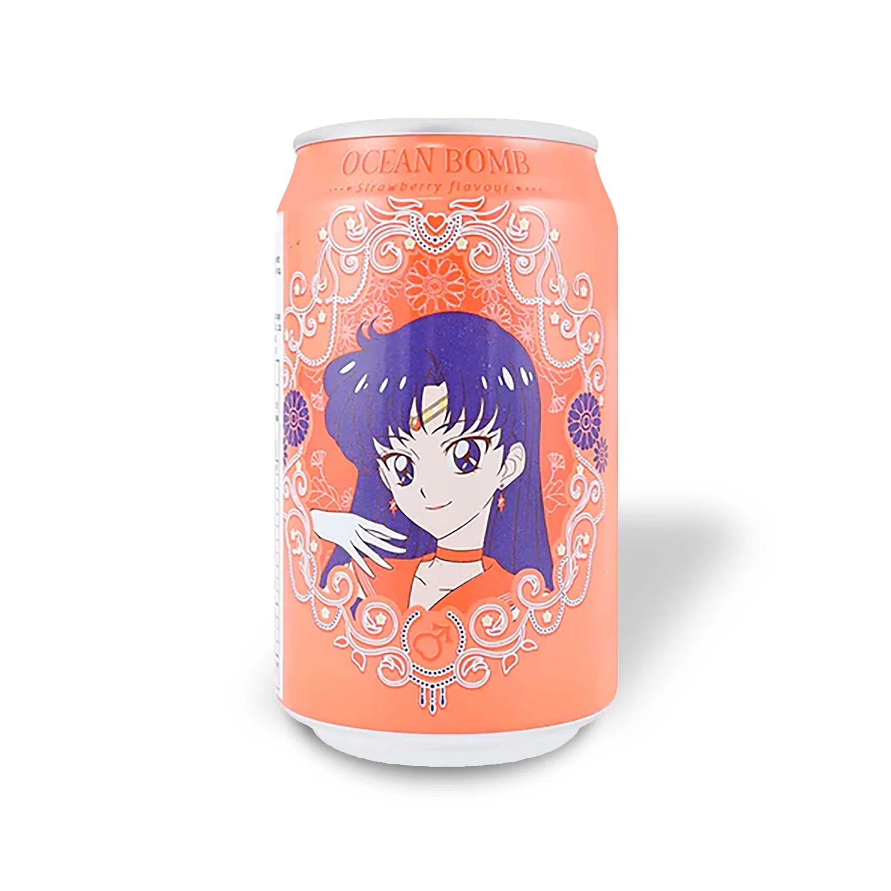 Ocean Bomb Strawberry Flavor Sparkling Water Sailor Moon Sailor Mars (1 Can) Super Anime Store