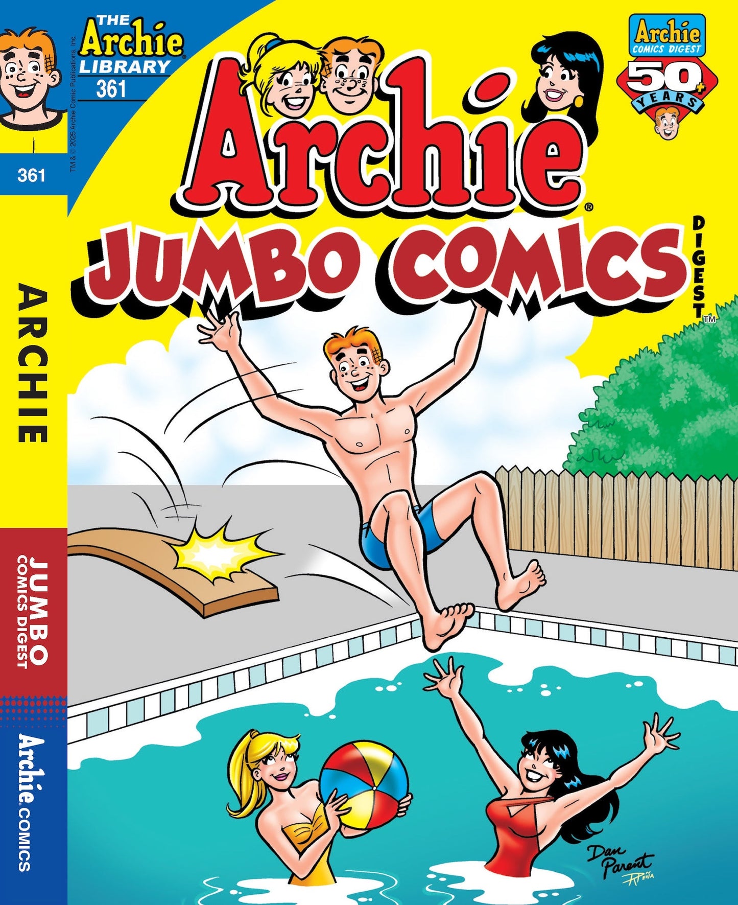 Archie - Jughead 25.05.30: World of Archie Jumbo Comics, The Archie Library #361, Pool Party, Summer Edition, Kardak’s Hypnotism Goes Haywire After Frisbee Fiasco At Riverdale Beach! Magazine Shop US