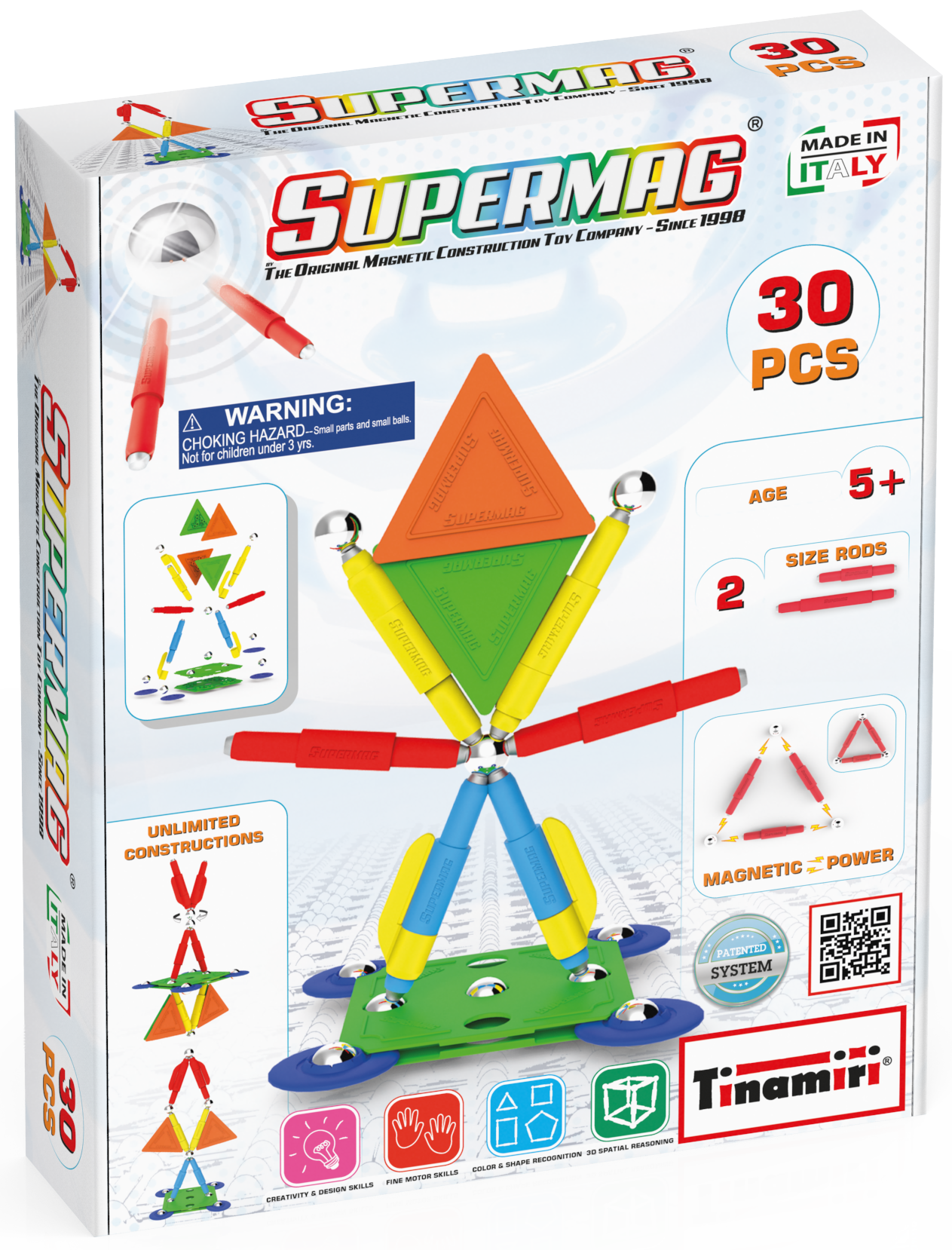 Tinamiri Supermag - Multicolor 30 - Magnetic Building Set, Educational construction fun, 30 piece set, Magnet Toys, 0650 Bridge Toys - Premium Jigsaw Puzzles