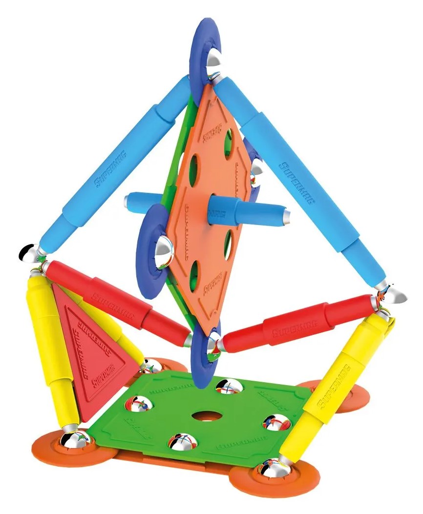 Tinamiri Supermag - Multicolor 45 - Magnetic Building Set, Educational construction fun, 45 piece set, Magnet Toys, 0651 Bridge Toys - Premium Jigsaw Puzzles
