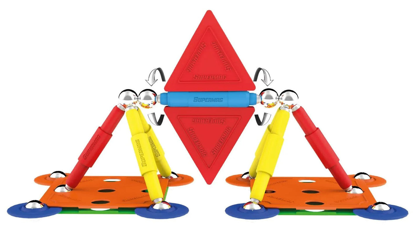 Tinamiri Supermag - Multicolor 45 - Magnetic Building Set, Educational construction fun, 45 piece set, Magnet Toys, 0651 Bridge Toys - Premium Jigsaw Puzzles
