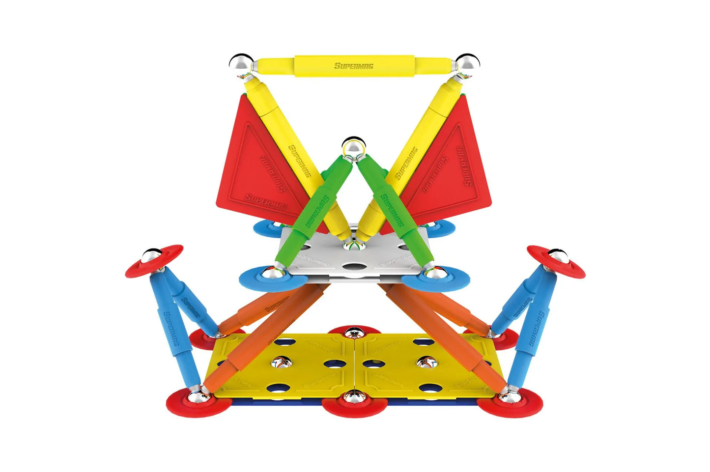 Tinamiri Supermag - Multicolor 60 - Magnetic Building Set, Educational construction fun, 60 piece set, Magnet Toys, 0652 Bridge Toys - Premium Jigsaw Puzzles