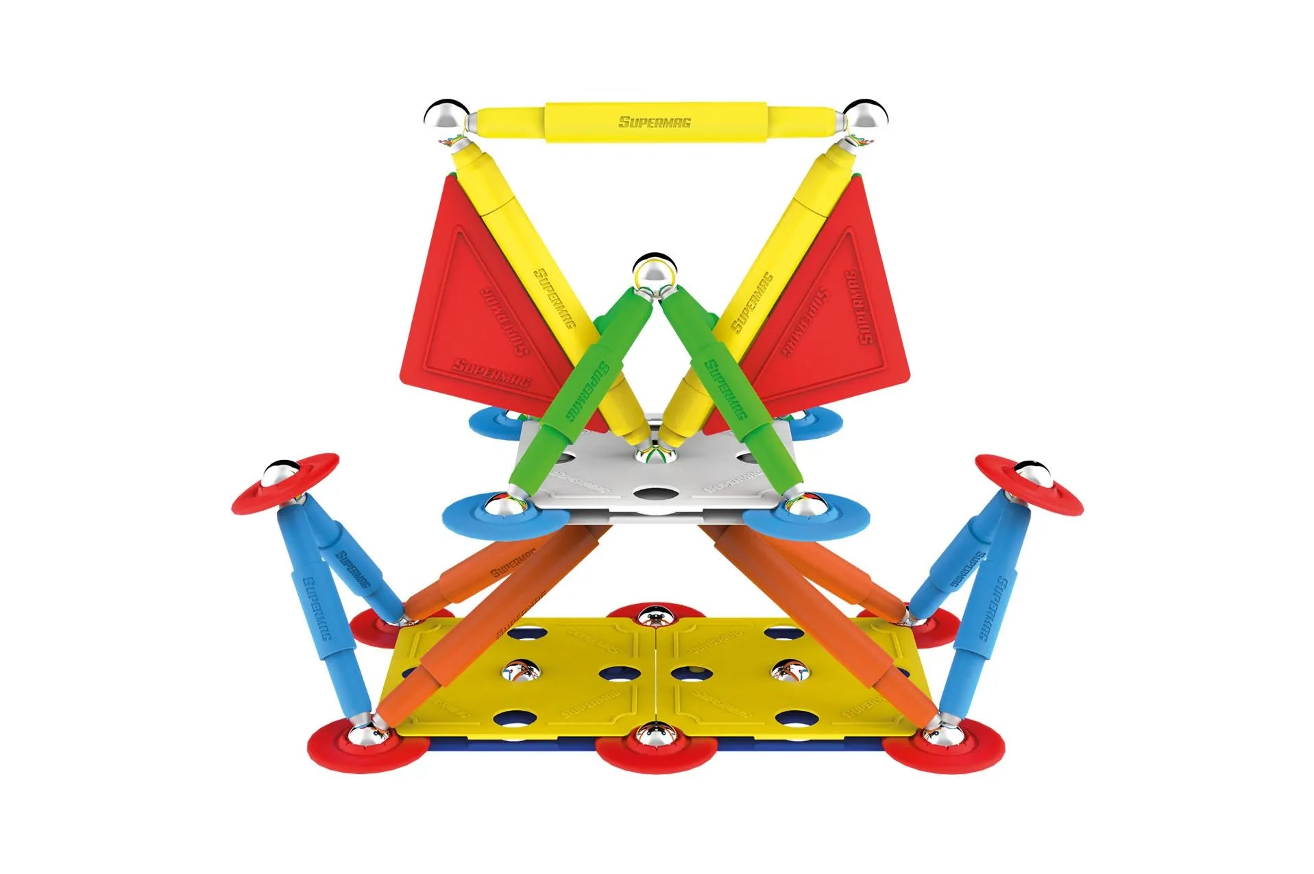 Tinamiri Supermag - Multicolor 60 - Magnetic Building Set, Educational construction fun, 60 piece set, Magnet Toys, 0652 Bridge Toys - Premium Jigsaw Puzzles
