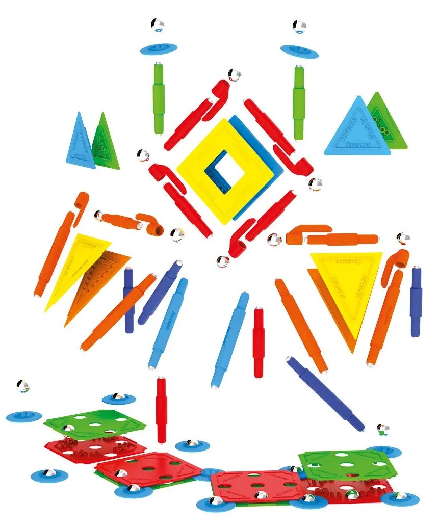 Tinamiri Supermag - Multicolor 85 - Magnetic Building Set, Educational construction fun, 85 piece set, Magnet Toys, 0658 Bridge Toys - Premium Jigsaw Puzzles