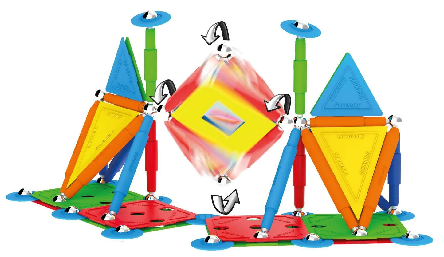 Tinamiri Supermag - Multicolor 85 - Magnetic Building Set, Educational construction fun, 85 piece set, Magnet Toys, 0658 Bridge Toys - Premium Jigsaw Puzzles