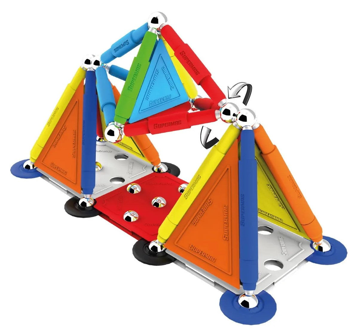 Tinamiri Supermag - Multicolor 85 - Magnetic Building Set, Educational construction fun, 85 piece set, Magnet Toys, 0658 Bridge Toys - Premium Jigsaw Puzzles