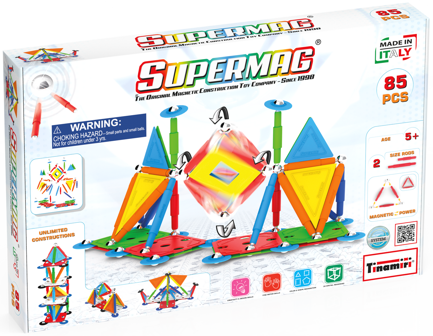 Tinamiri Supermag - Multicolor 85 - Magnetic Building Set, Educational construction fun, 85 piece set, Magnet Toys, 0658 Bridge Toys - Premium Jigsaw Puzzles