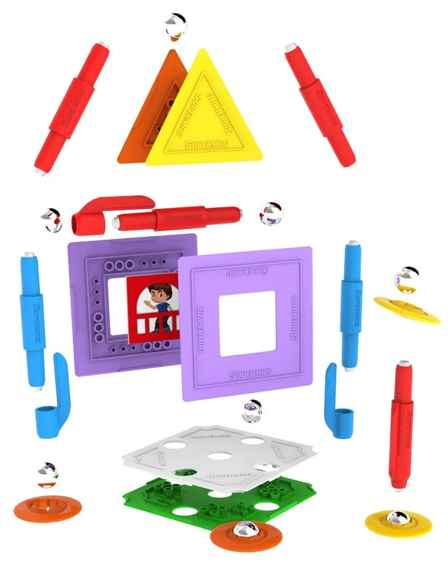 Tinamiri Supermag - House 30 - Magnetic Building Set, Educational construction fun, 30 piece set, Magnet Toys, 0662 Bridge Toys - Premium Jigsaw Puzzles