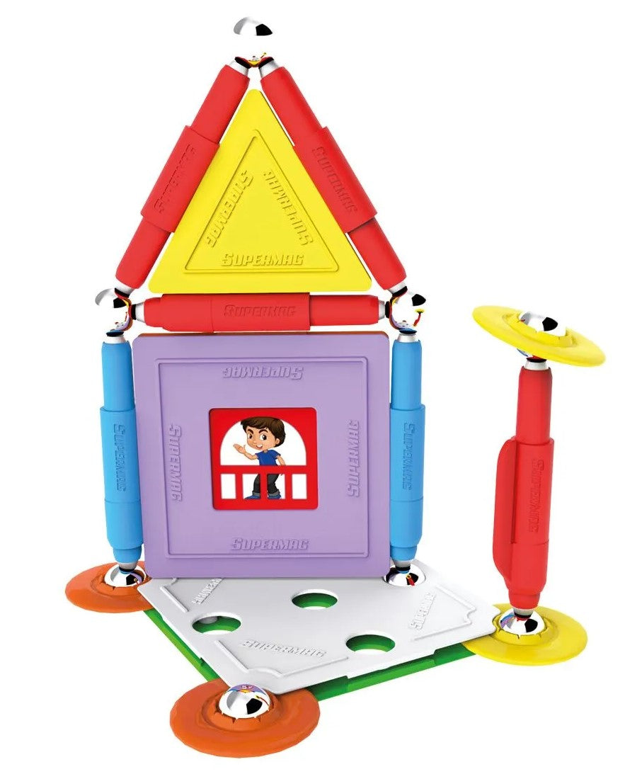 Tinamiri Supermag - House 30 - Magnetic Building Set, Educational construction fun, 30 piece set, Magnet Toys, 0662 Bridge Toys - Premium Jigsaw Puzzles