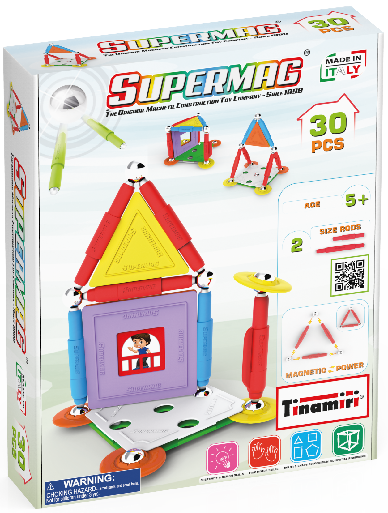 Tinamiri Supermag - House 30 - Magnetic Building Set, Educational construction fun, 30 piece set, Magnet Toys, 0662 Bridge Toys - Premium Jigsaw Puzzles