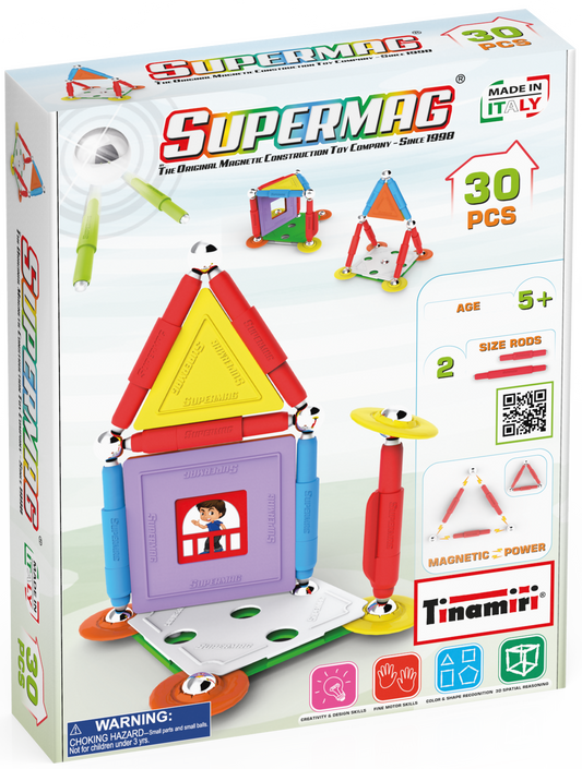 Tinamiri Supermag - House 30 - Magnetic Building Set, Educational construction fun, 30 piece set, Magnet Toys, 0662 Bridge Toys - Premium Jigsaw Puzzles