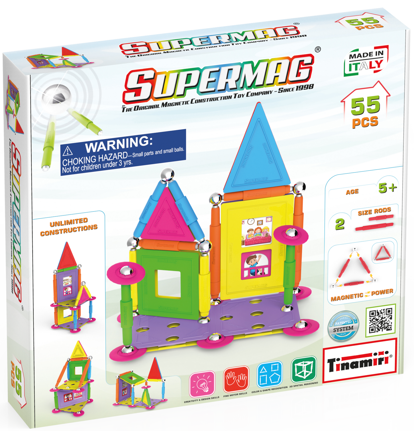 Tinamiri Supermag - House 55 - Magnetic Building Set, Educational construction fun, 55 piece set, Magnet Toys, 0663 Bridge Toys - Premium Jigsaw Puzzles