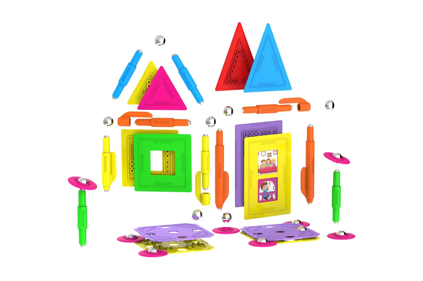 Tinamiri Supermag - House 55 - Magnetic Building Set, Educational construction fun, 55 piece set, Magnet Toys, 0663 Bridge Toys - Premium Jigsaw Puzzles