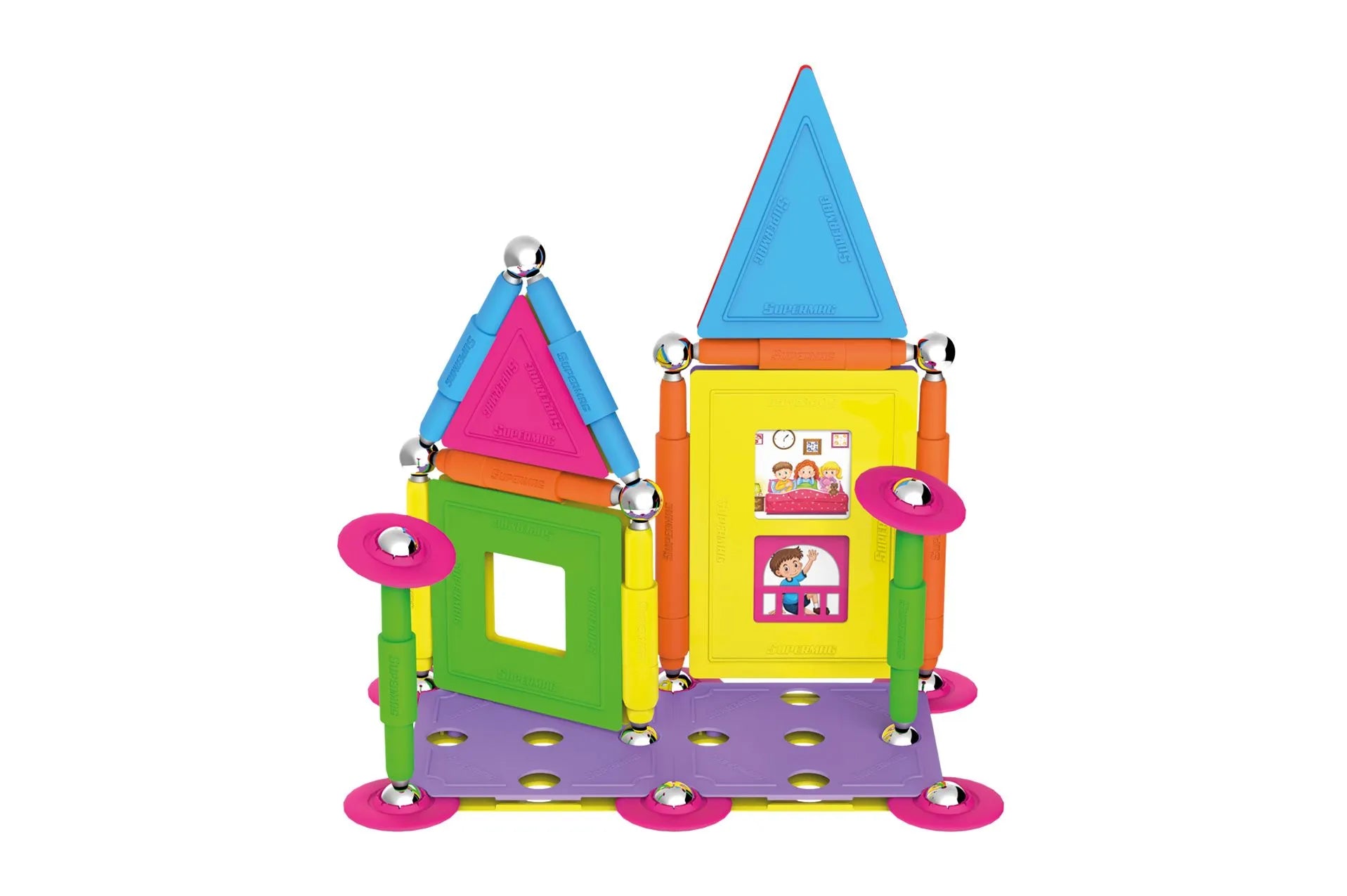 Tinamiri Supermag - House 55 - Magnetic Building Set, Educational construction fun, 55 piece set, Magnet Toys, 0663 Bridge Toys - Premium Jigsaw Puzzles