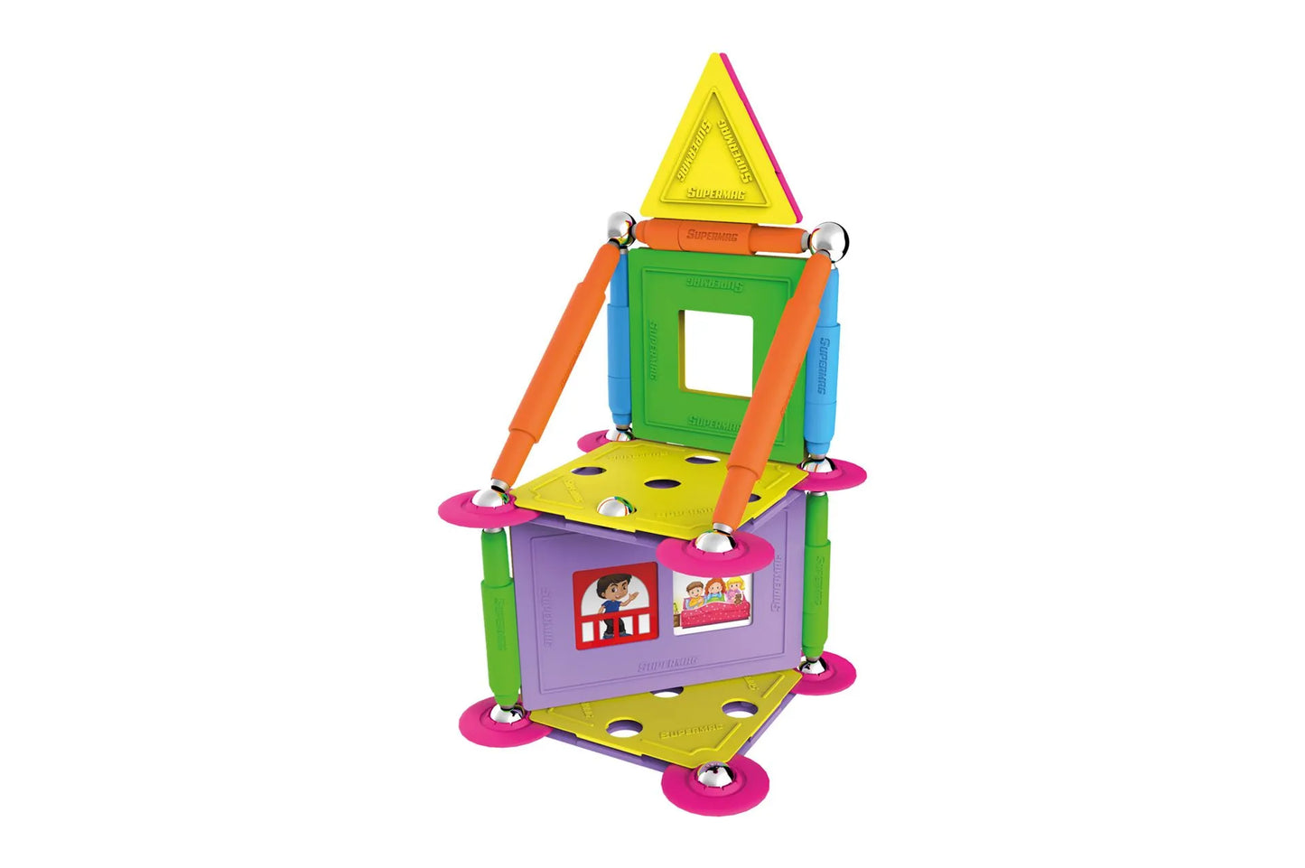 Tinamiri Supermag - House 55 - Magnetic Building Set, Educational construction fun, 55 piece set, Magnet Toys, 0663 Bridge Toys - Premium Jigsaw Puzzles