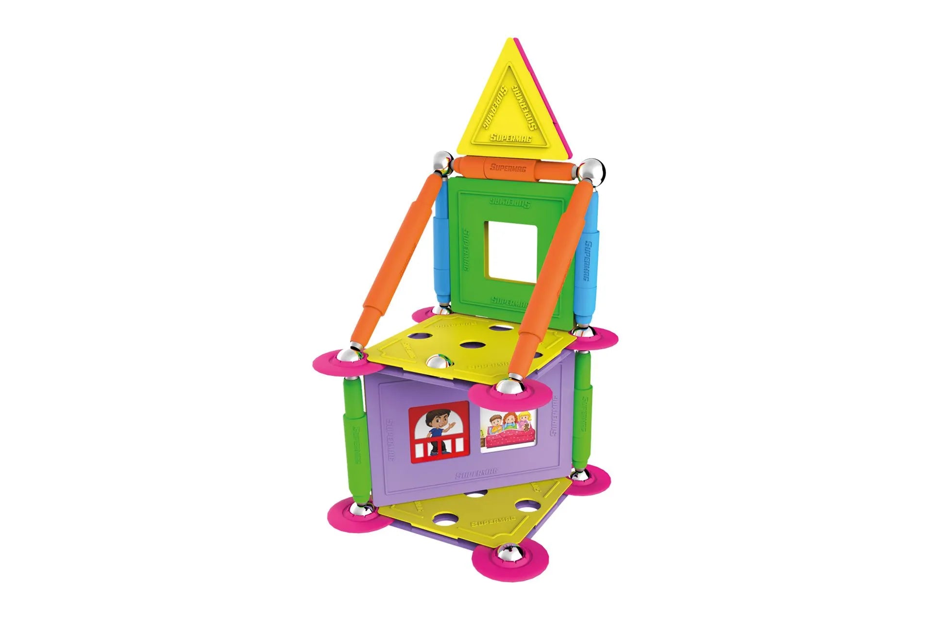 Tinamiri Supermag - House 55 - Magnetic Building Set, Educational construction fun, 55 piece set, Magnet Toys, 0663 Bridge Toys - Premium Jigsaw Puzzles