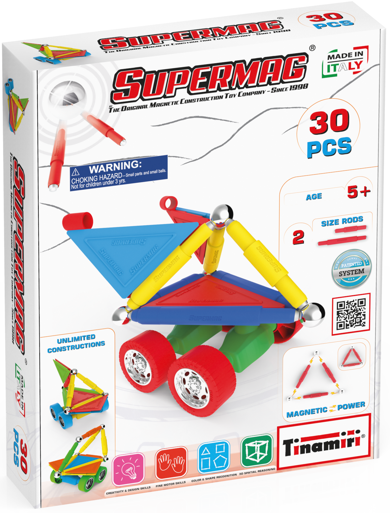 Tinamiri Supermag - Wheels 30 - Magnetic Building Set, Educational construction fun, 30 piece set, Magnet Toys, 0653 Bridge Toys - Premium Jigsaw Puzzles
