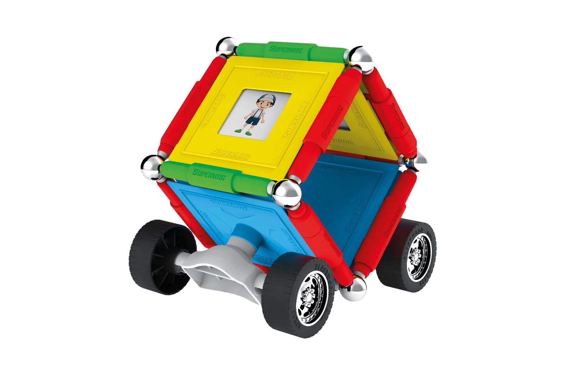 Tinamiri Supermag - Wheels 55 - Magnetic Building Set, Educational construction fun, 55 piece set, Magnet Toys, 0661 Bridge Toys - Premium Jigsaw Puzzles