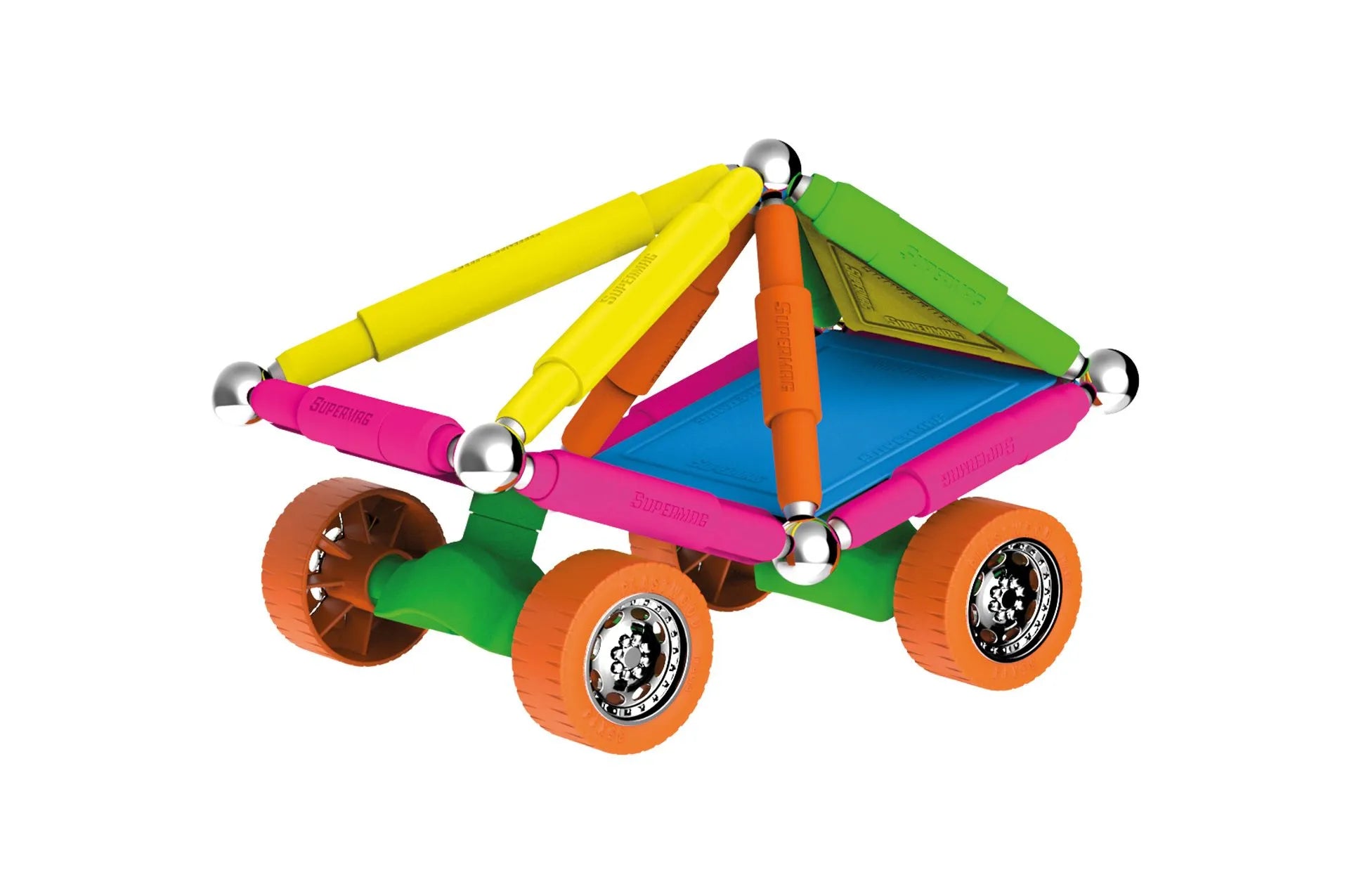 Tinamiri Supermag - Wheels 55 - Magnetic Building Set, Educational construction fun, 55 piece set, Magnet Toys, 0661 Bridge Toys - Premium Jigsaw Puzzles