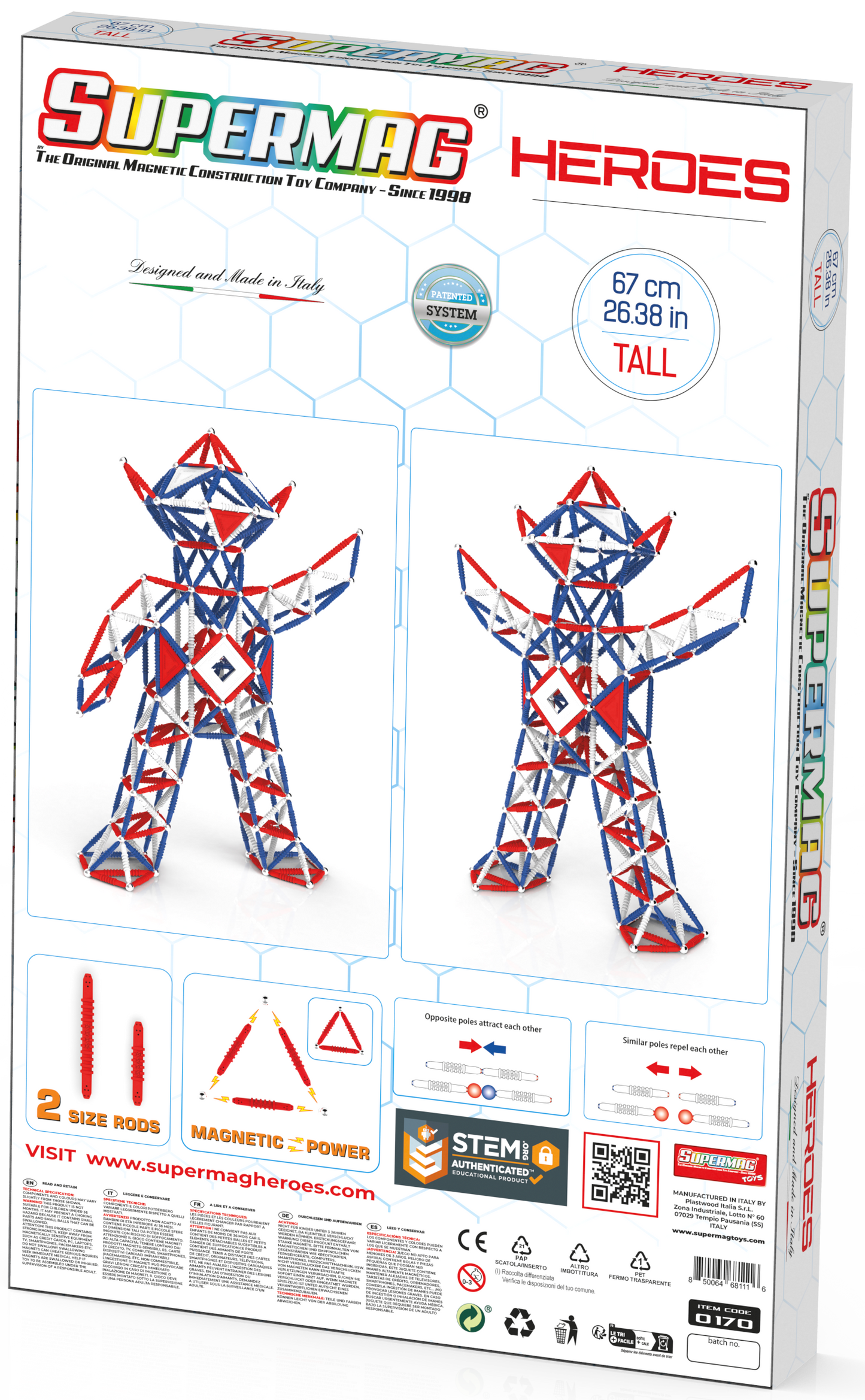 Tinamiri Supermag - Heroes Baby 460 - Magnetic Building Set, Educational construction fun, 460 piece set, Magnet Toys, 0170 Bridge Toys - Premium Jigsaw Puzzles