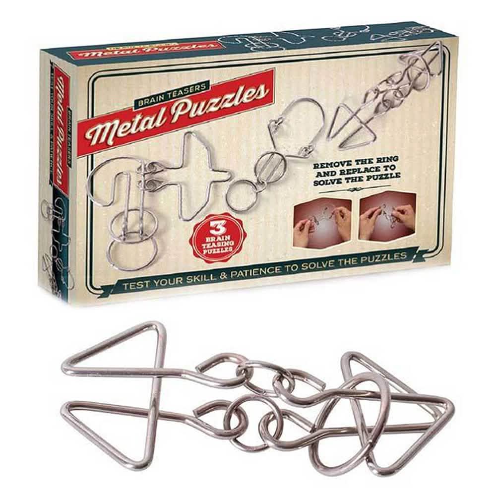 3-Pack: Brain Teasers Mind Games IQ Metal Puzzles DailySale