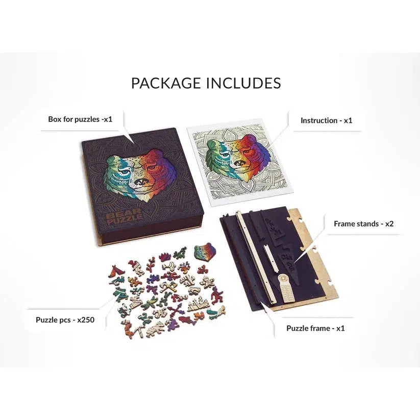 Bear 250 Piece Wooden Jigsaw Puzzle Geek Toys