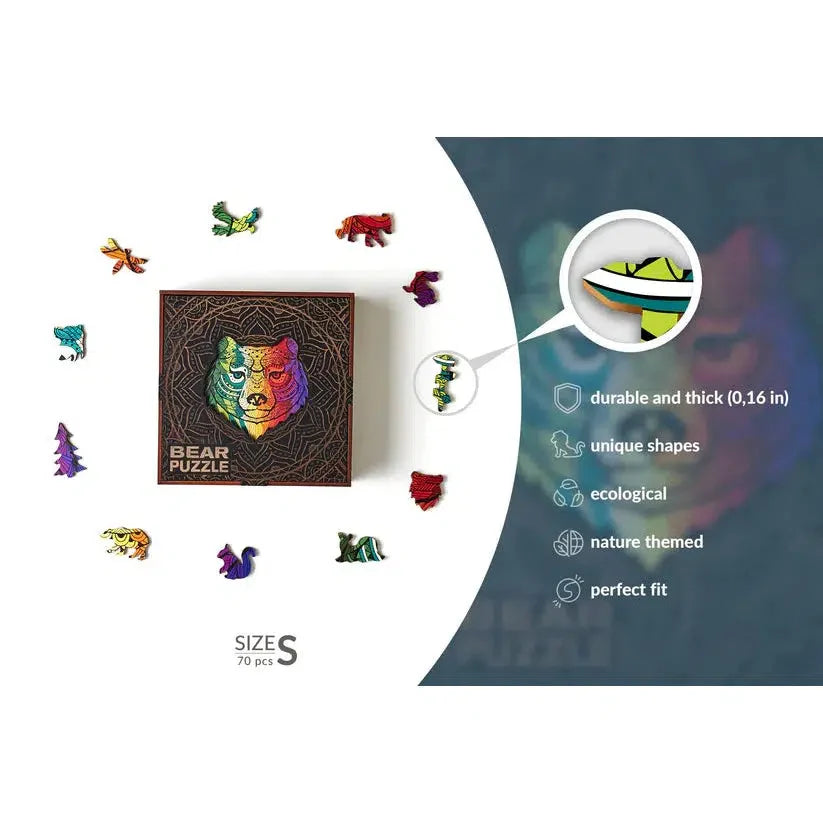 Bear 70 Piece Wooden Jigsaw Puzzle Geek Toys