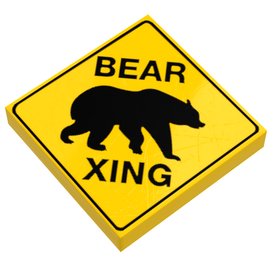 B3 Customs® Bear Xing Sign made using LEGO part B3 Customs