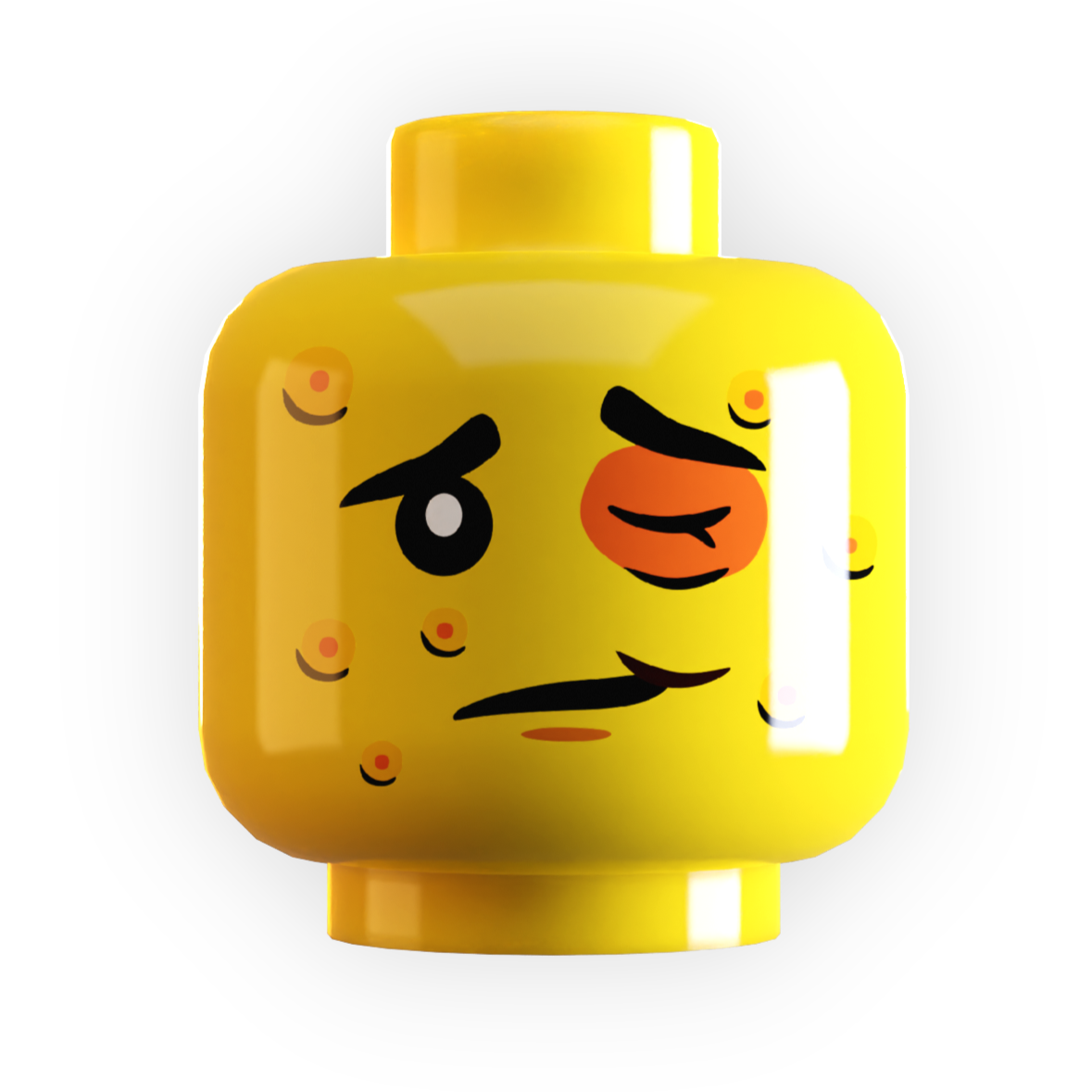 Bee Stings on Minifig Head made using LEGO part Yellow Flesh B3 Customs