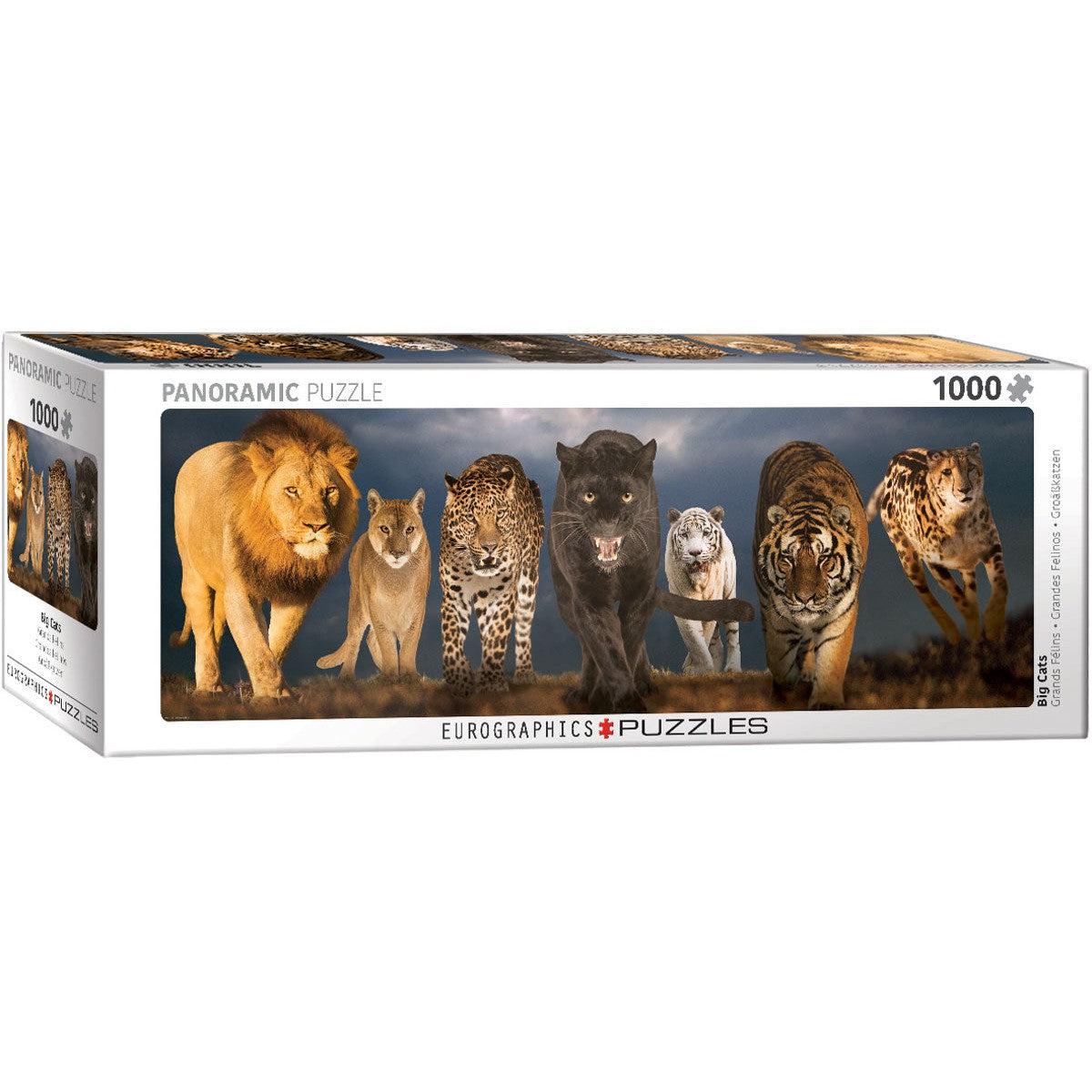 Big Cats 1000 Piece Panoramic Jigsaw Puzzle Eurographics Puzzle Merchant