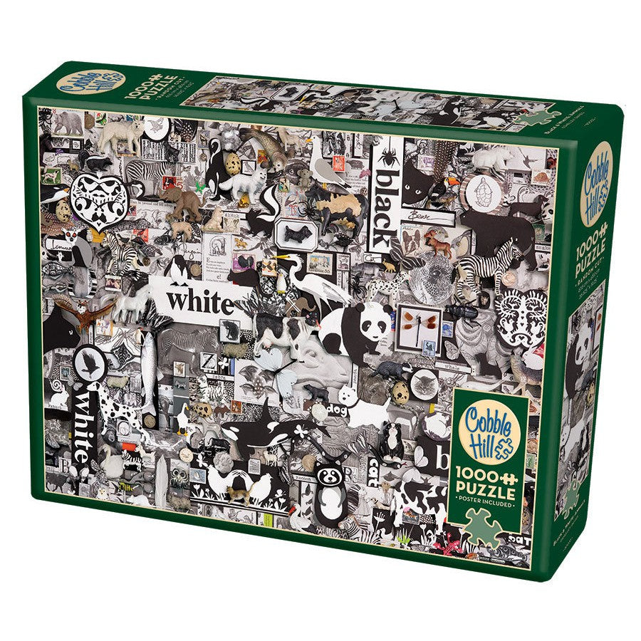 Black & White Animals 1000 Piece Jigsaw Puzzle Cobble Hill Puzzle Merchant