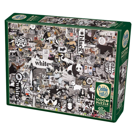 Black & White Animals 1000 Piece Jigsaw Puzzle Cobble Hill Puzzle Merchant