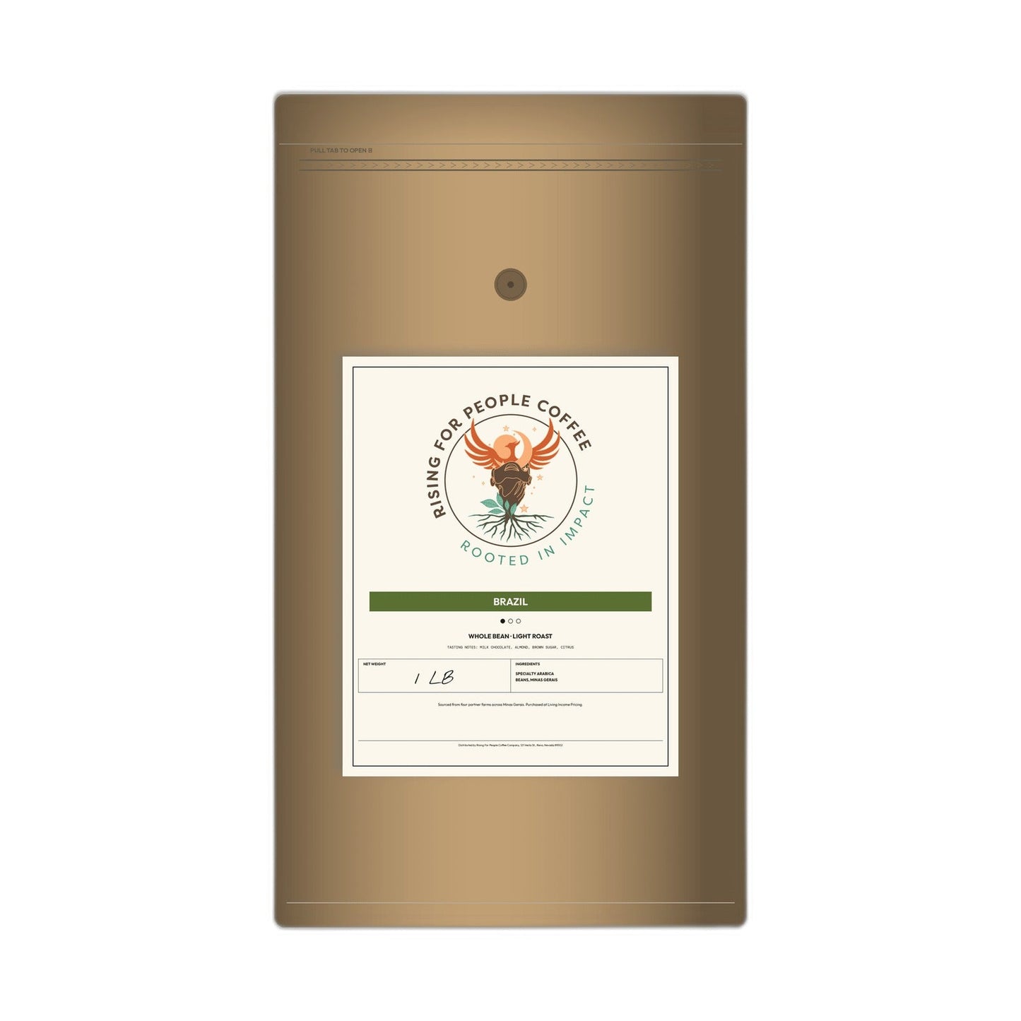 Brazil Santos The Nutty One — Light Roast Whole Bean Coffee