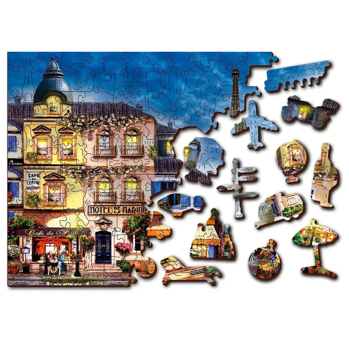 Breakfast in Paris 150 Piece Wood Jigsaw Puzzle Wooden City