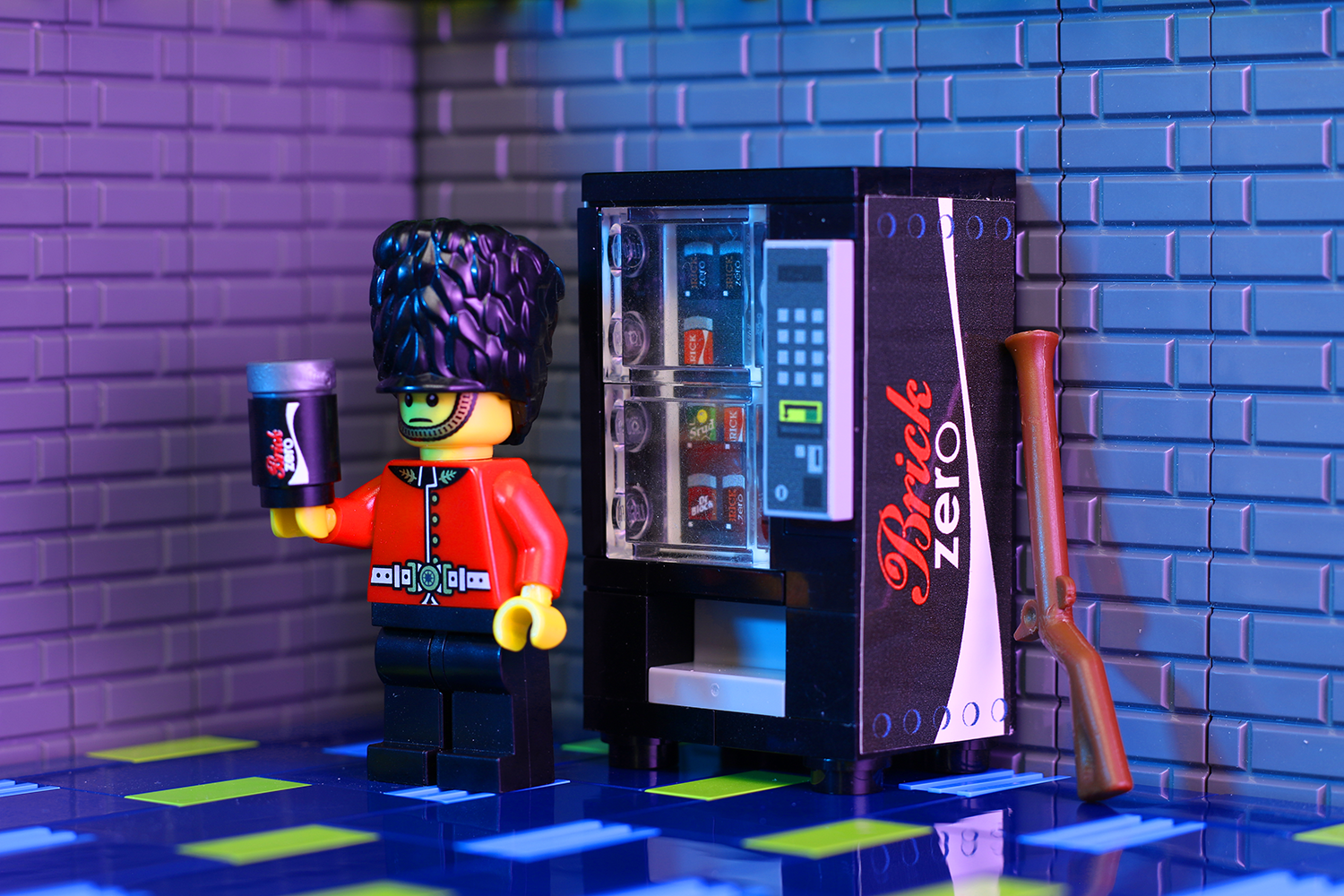 Brick Zero Soda Vending Machine made using LEGO parts - B3 Customs B3 Customs
