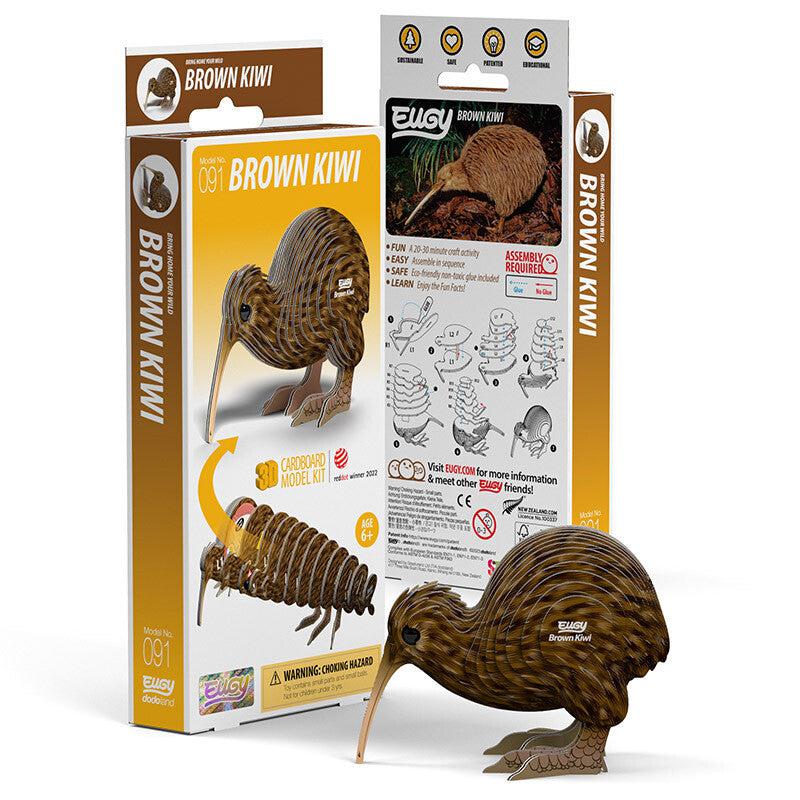 Brown Kiwi 3D Cardboard Model Kit Eugy Puzzle Merchant