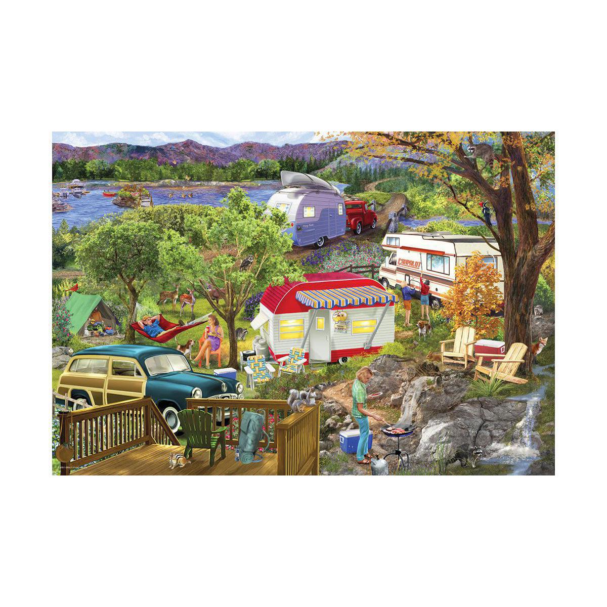 Camping Trailer 550 Piece Jigsaw Puzzle in Tin Eurographics