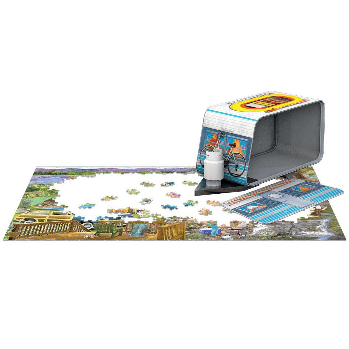 Camping Trailer 550 Piece Jigsaw Puzzle in Tin Eurographics
