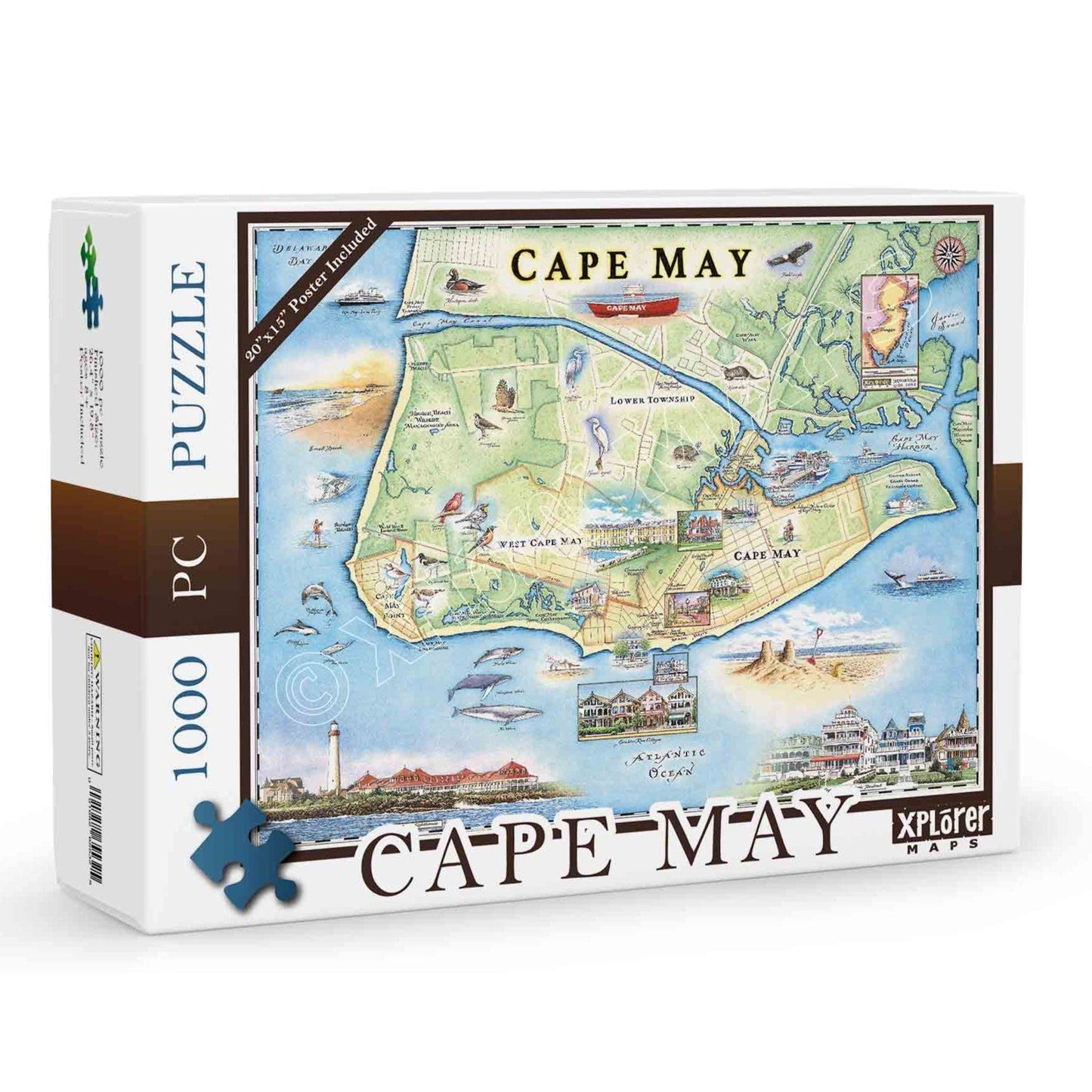Cape May 1000 Piece Jigsaw Puzzle Xplorer Maps Puzzle Merchant