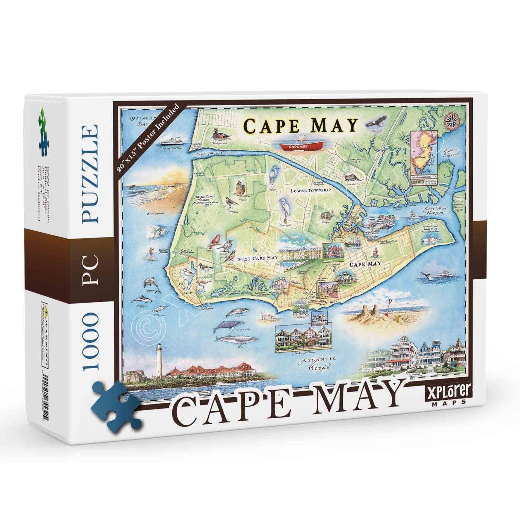 Cape May 1000 Piece Jigsaw Puzzle Xplorer Maps Puzzle Merchant