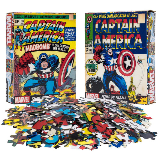 Captain America Comic Set of 2 300 Piece Lenticular Jigsaw Puzzles Prime 3D