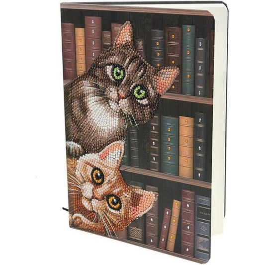 Cats in the Library Crystal Art Notebook Kit Craft Buddy Puzzle Merchant