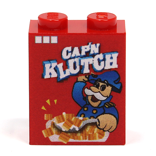 Cap'N Klutch Cereal (1 x 2 x 2 Brick) made using LEGO parts - B3 Customs B3 Customs