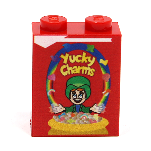 Yucky Charms Cereal Custom Printed 1x2x2 Brick made using LEGO parts - B3 Customs B3 Customs
