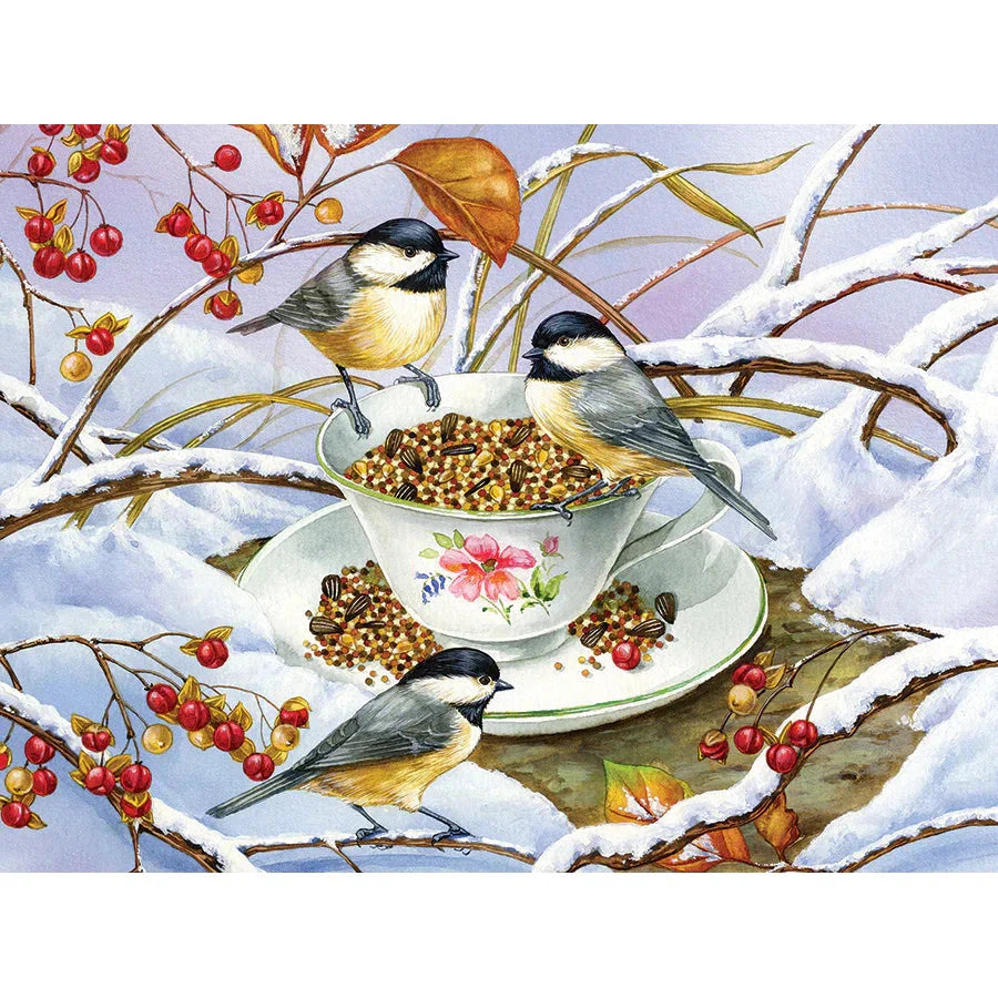 Chickadee Tea 275 Large Piece Jigsaw Puzzle Cobble Hill